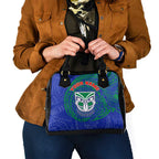 Personalized New Zealand Warriors Shoulder Handbag Polynesian Tribal Chest and Sleeve Tattoo