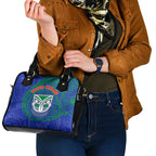 Personalized New Zealand Warriors Shoulder Handbag Polynesian Tribal Chest and Sleeve Tattoo