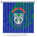 Personalized New Zealand Warriors Shower Curtain Polynesian Tribal Chest and Sleeve Tattoo