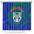 Personalized New Zealand Warriors Shower Curtain Polynesian Tribal Chest and Sleeve Tattoo