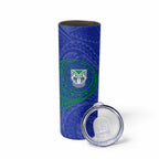 Personalized New Zealand Warriors Skinny Tumbler Polynesian Tribal Chest and Sleeve Tattoo