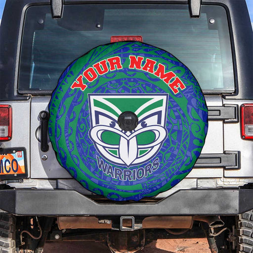 Personalized New Zealand Warriors Spare Tire Cover Polynesian Tribal Chest and Sleeve Tattoo