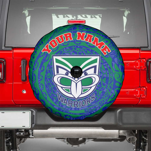 Personalized New Zealand Warriors Spare Tire Cover Polynesian Tribal Chest and Sleeve Tattoo