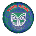 Personalized New Zealand Warriors Spare Tire Cover Polynesian Tribal Chest and Sleeve Tattoo