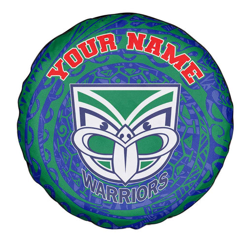 Personalized New Zealand Warriors Spare Tire Cover Polynesian Tribal Chest and Sleeve Tattoo