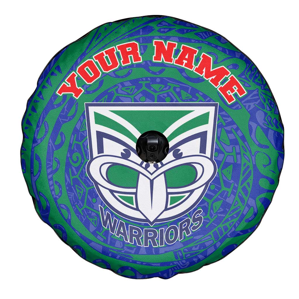 Personalized New Zealand Warriors Spare Tire Cover Polynesian Tribal Chest and Sleeve Tattoo