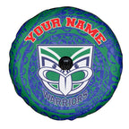 Personalized New Zealand Warriors Spare Tire Cover Polynesian Tribal Chest and Sleeve Tattoo