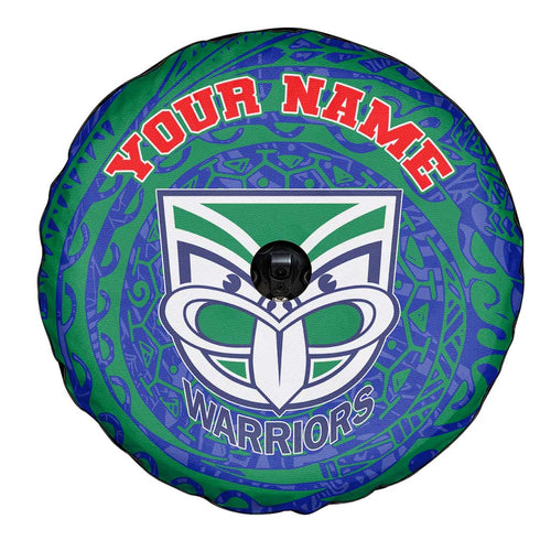 Personalized New Zealand Warriors Spare Tire Cover Polynesian Tribal Chest and Sleeve Tattoo