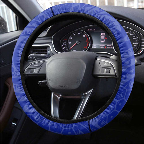 New Zealand Warriors Steering Wheel Cover Polynesian Tribal Chest and Sleeve Tattoo