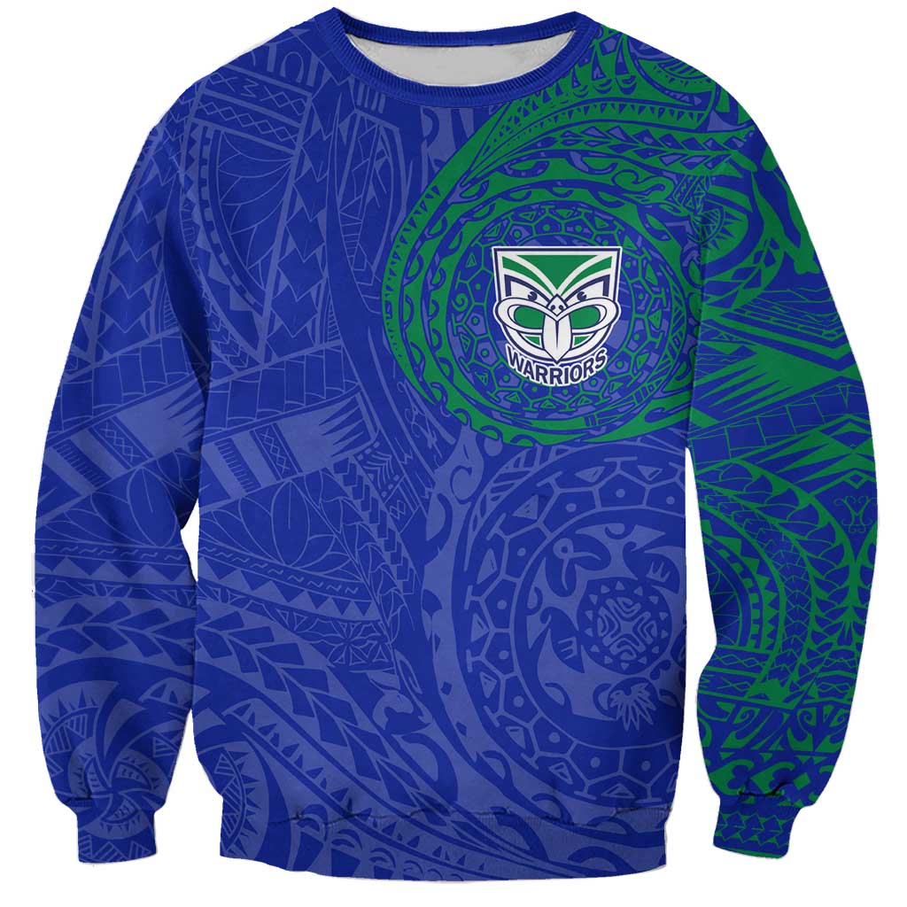 Personalized New Zealand Warriors Sweatshirt Polynesian Tribal Chest and Sleeve Tattoo