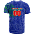 Personalized New Zealand Warriors T Shirt Polynesian Tribal Chest and Sleeve Tattoo