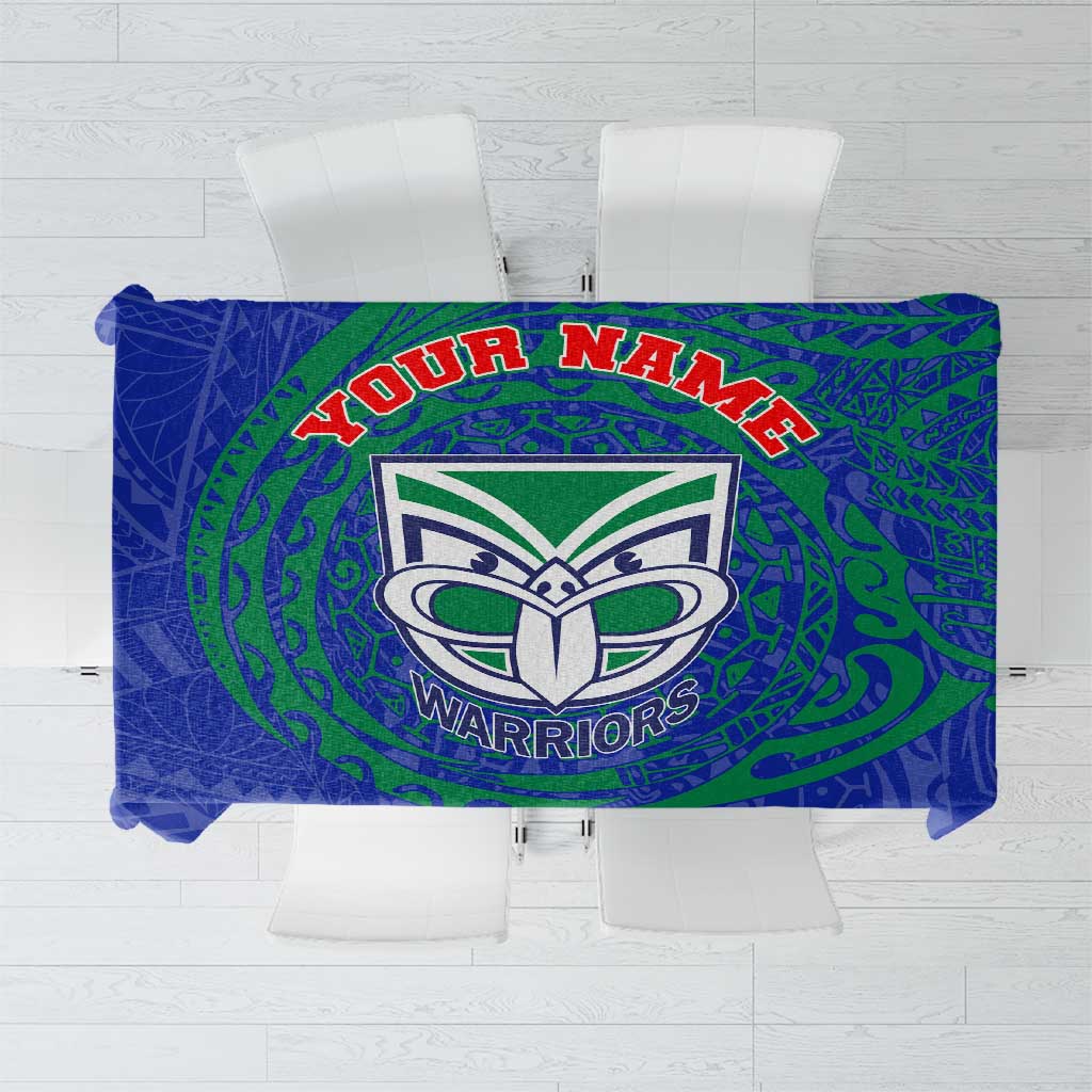 Personalized New Zealand Warriors Tablecloth Polynesian Tribal Chest and Sleeve Tattoo