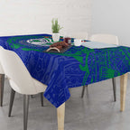 Personalized New Zealand Warriors Tablecloth Polynesian Tribal Chest and Sleeve Tattoo