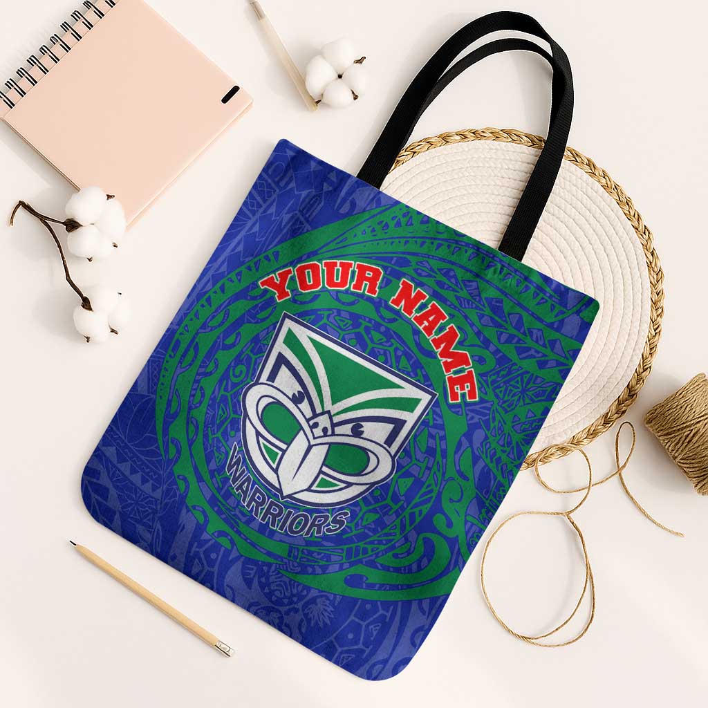 Personalized New Zealand Warriors Tote Bag Polynesian Tribal Chest and Sleeve Tattoo