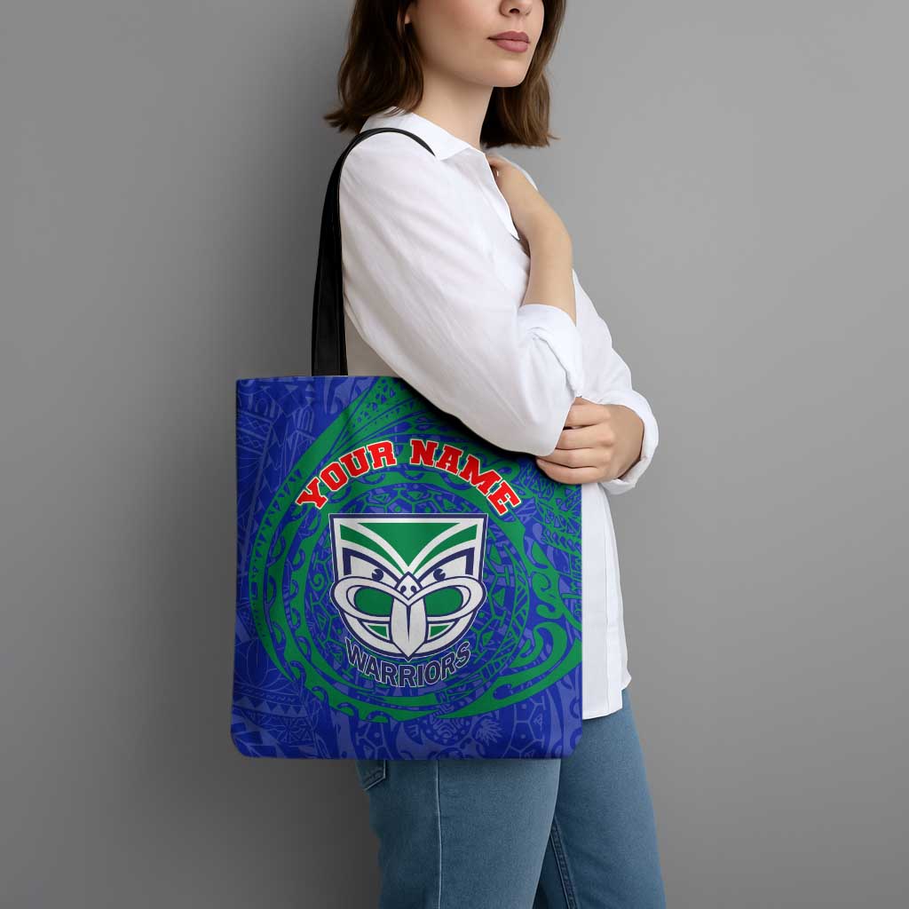 Personalized New Zealand Warriors Tote Bag Polynesian Tribal Chest and Sleeve Tattoo