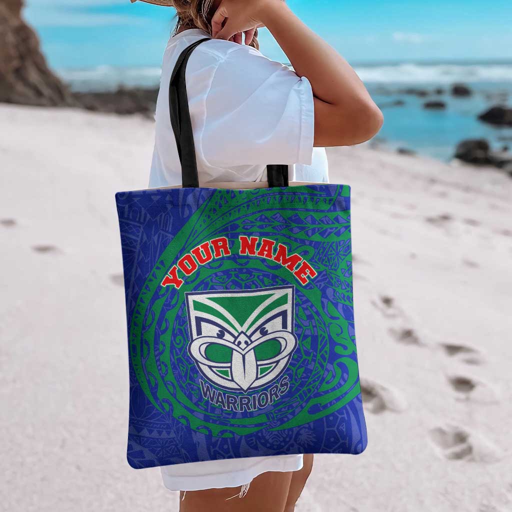 Personalized New Zealand Warriors Tote Bag Polynesian Tribal Chest and Sleeve Tattoo