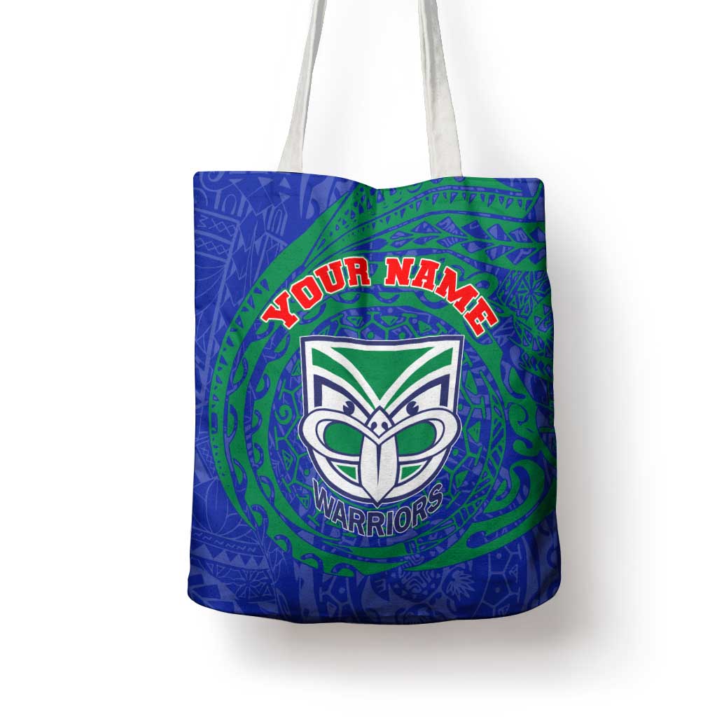 Personalized New Zealand Warriors Tote Bag Polynesian Tribal Chest and Sleeve Tattoo
