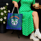 Personalized New Zealand Warriors Tote Bag Polynesian Tribal Chest and Sleeve Tattoo