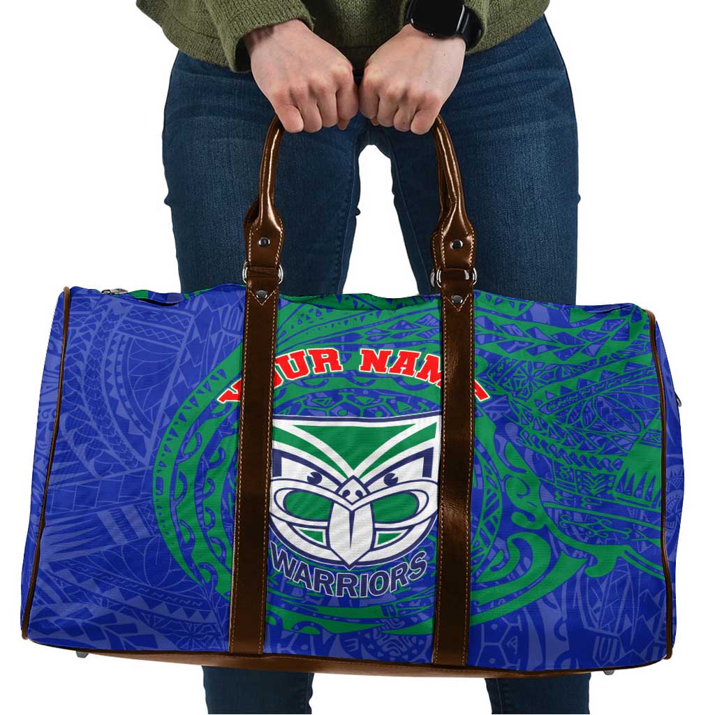 Personalized New Zealand Warriors Travel Bag Polynesian Tribal Chest and Sleeve Tattoo