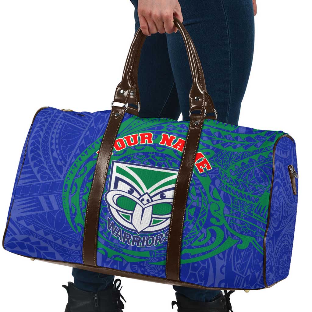 Personalized New Zealand Warriors Travel Bag Polynesian Tribal Chest and Sleeve Tattoo