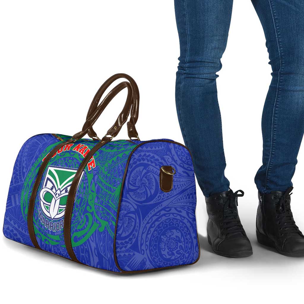 Personalized New Zealand Warriors Travel Bag Polynesian Tribal Chest and Sleeve Tattoo