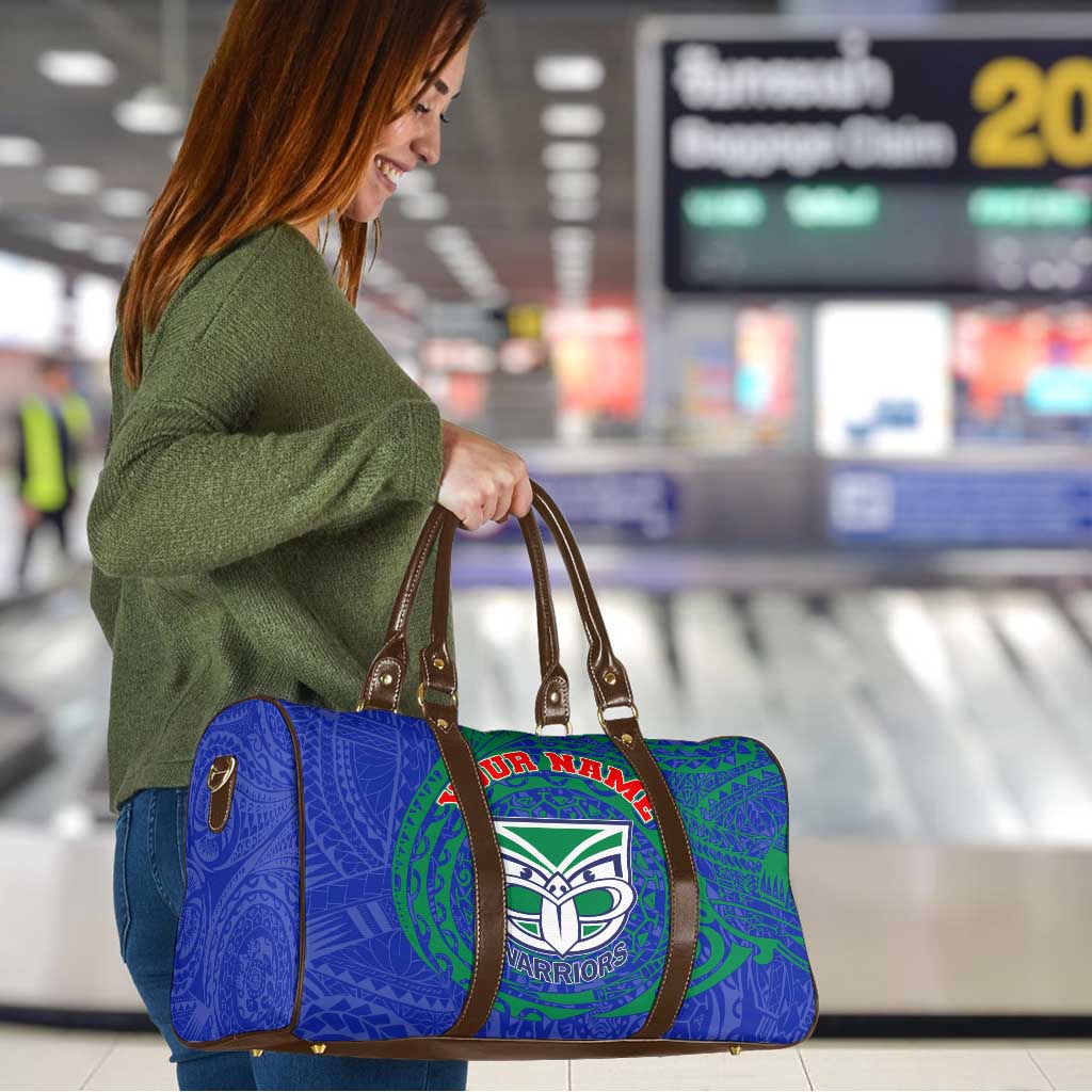 Personalized New Zealand Warriors Travel Bag Polynesian Tribal Chest and Sleeve Tattoo