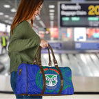 Personalized New Zealand Warriors Travel Bag Polynesian Tribal Chest and Sleeve Tattoo