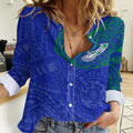 Personalized New Zealand Warriors Women Casual Shirt Polynesian Tribal Chest and Sleeve Tattoo