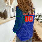 Personalized New Zealand Warriors Women Casual Shirt Polynesian Tribal Chest and Sleeve Tattoo