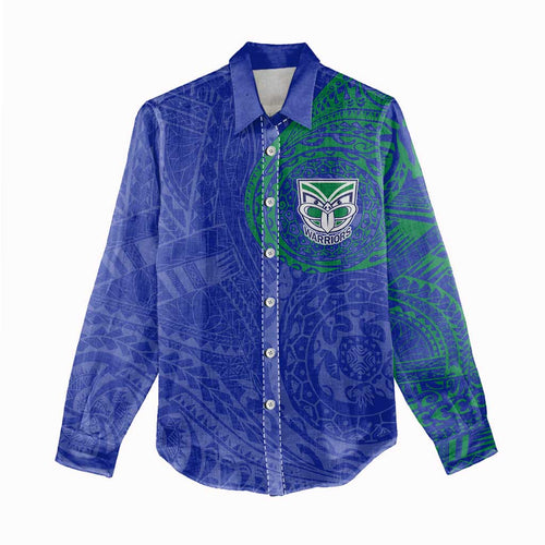Personalized New Zealand Warriors Women Casual Shirt Polynesian Tribal Chest and Sleeve Tattoo