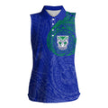 Personalized New Zealand Warriors Women Sleeveless Polo Shirt Polynesian Tribal Chest and Sleeve Tattoo