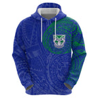 Personalized New Zealand Warriors Zip Hoodie Polynesian Tribal Chest and Sleeve Tattoo
