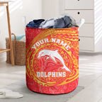 Personalized Dolphins Laundry Basket Polynesian Tribal Chest and Sleeve Tattoo