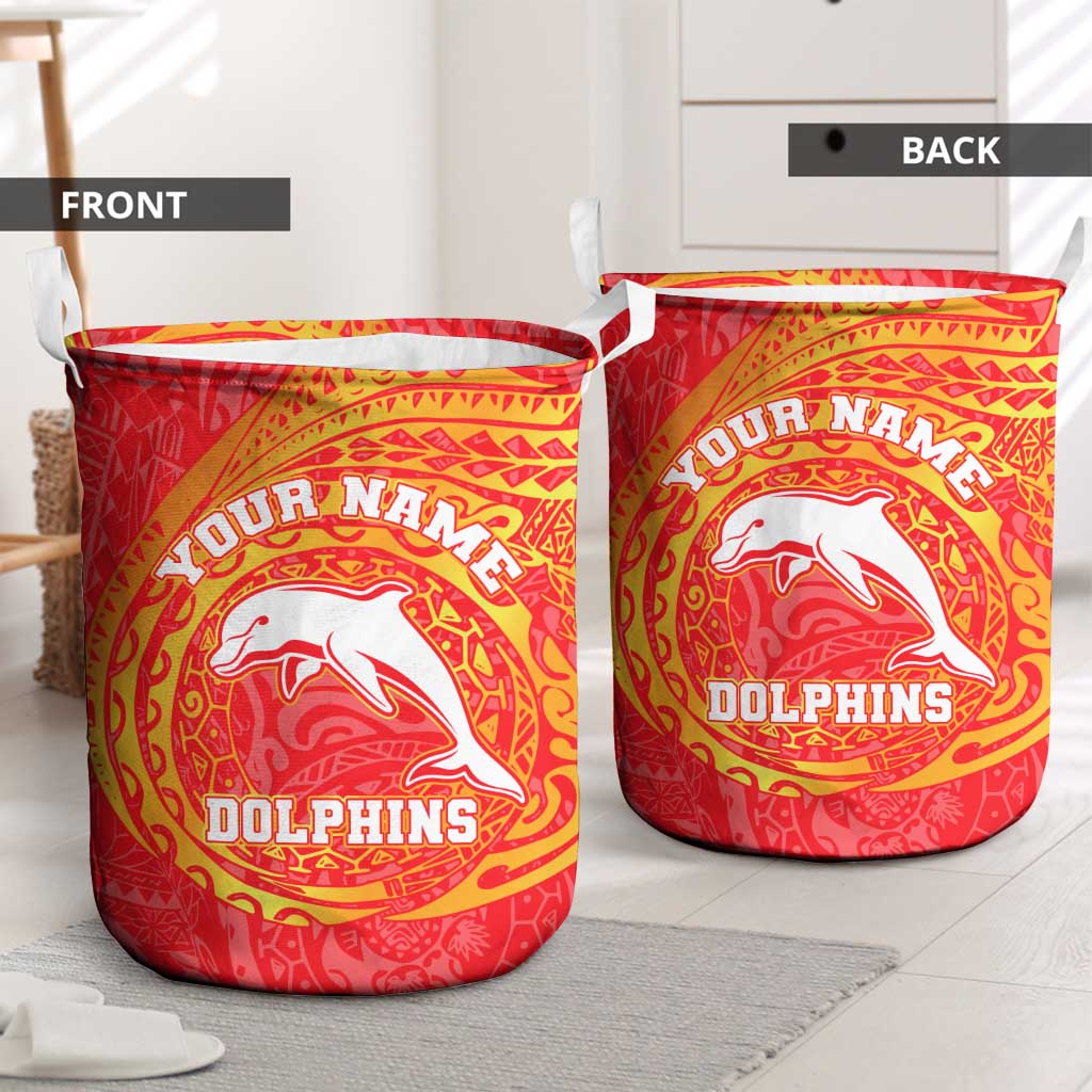 Personalized Dolphins Laundry Basket Polynesian Tribal Chest and Sleeve Tattoo