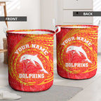 Personalized Dolphins Laundry Basket Polynesian Tribal Chest and Sleeve Tattoo