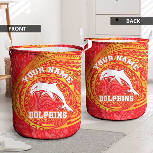Personalized Dolphins Laundry Basket Polynesian Tribal Chest and Sleeve Tattoo