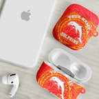 Personalized Dolphins AirPods Case Polynesian Tribal Chest and Sleeve Tattoo