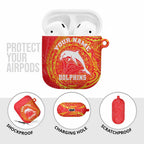 Personalized Dolphins AirPods Case Polynesian Tribal Chest and Sleeve Tattoo