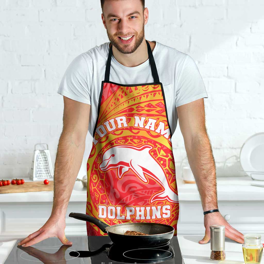 Personalized Dolphins Apron Polynesian Tribal Chest and Sleeve Tattoo
