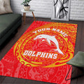 Personalized Dolphins Area Rug Polynesian Tribal Chest and Sleeve Tattoo