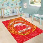 Personalized Dolphins Area Rug Polynesian Tribal Chest and Sleeve Tattoo