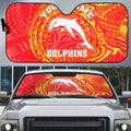 Personalized Dolphins Auto Sun Shade Polynesian Tribal Chest and Sleeve Tattoo