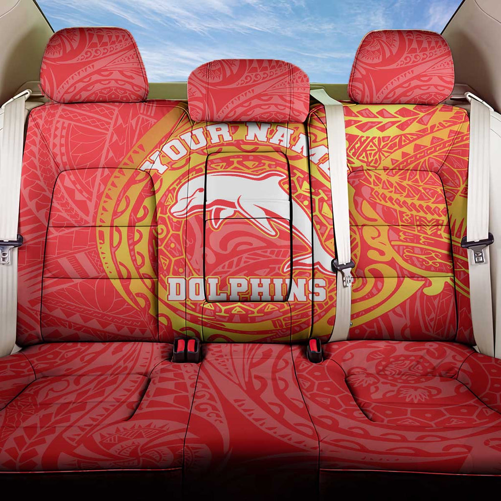 Personalized Dolphins Back Car Seat Cover Polynesian Tribal Chest and Sleeve Tattoo