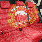 Personalized Dolphins Back Car Seat Cover Polynesian Tribal Chest and Sleeve Tattoo