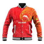 Personalized Dolphins Baseball Jacket Polynesian Tribal Chest and Sleeve Tattoo