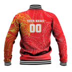 Personalized Dolphins Baseball Jacket Polynesian Tribal Chest and Sleeve Tattoo
