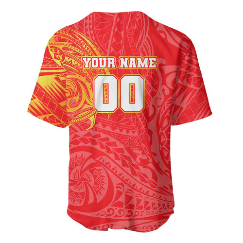Personalized Dolphins Baseball Jersey Polynesian Tribal Chest and Sleeve Tattoo