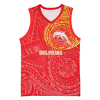 Personalized Dolphins Basketball Jersey Polynesian Tribal Chest and Sleeve Tattoo
