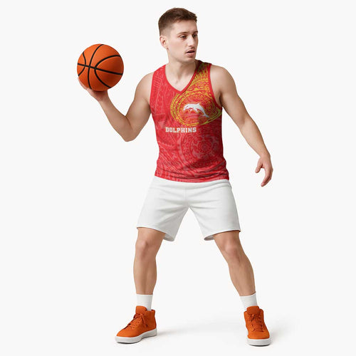 Personalized Dolphins Basketball Jersey Polynesian Tribal Chest and Sleeve Tattoo