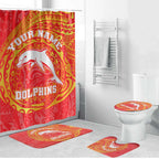 Personalized Dolphins Bathroom Set Polynesian Tribal Chest and Sleeve Tattoo